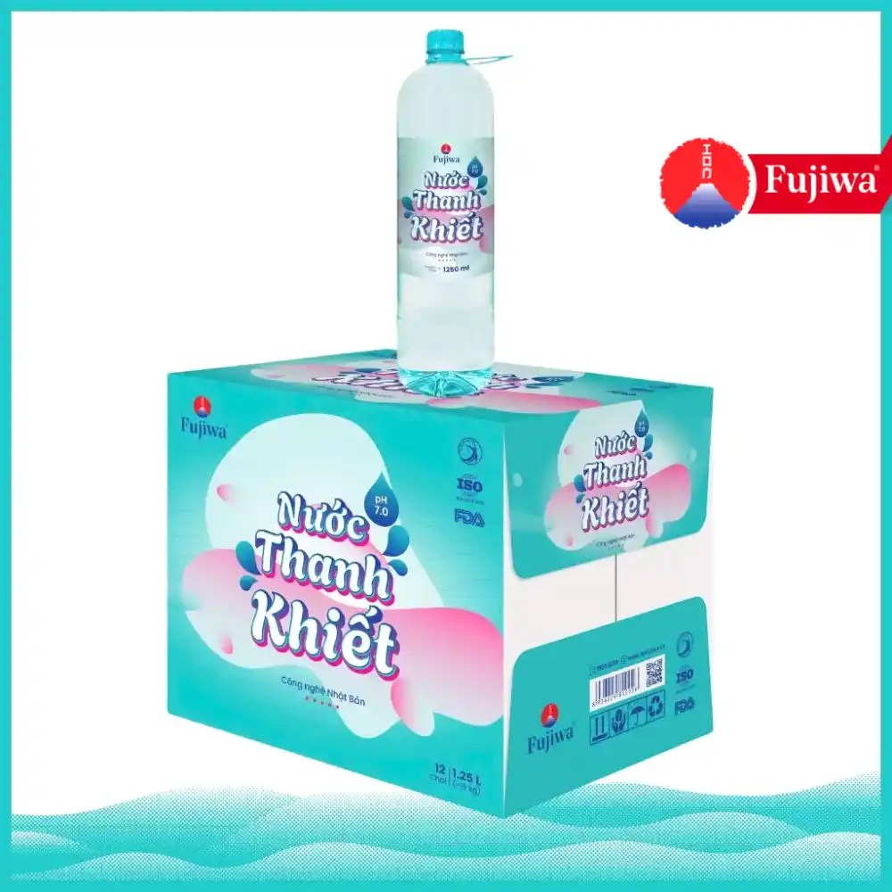 Lốc 6 chai nước thanh khiết pha sữa và uống thuốc Fujiwa 1.25L