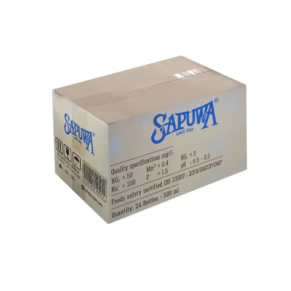 Lốc 6 chai nước uống tinh khiết Sapuwa 500ml