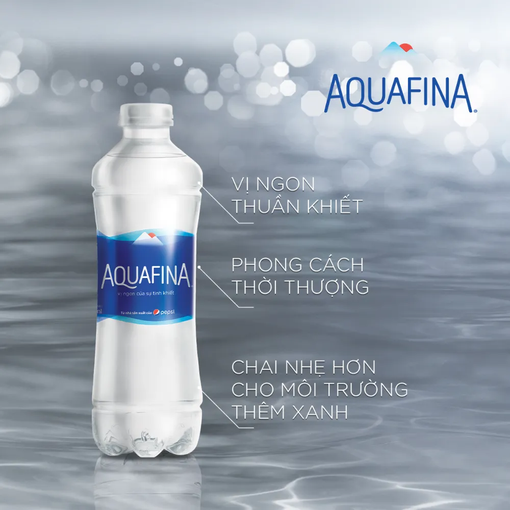 Lốc 6 chai nước uống tinh khiết Aquafina 355ml