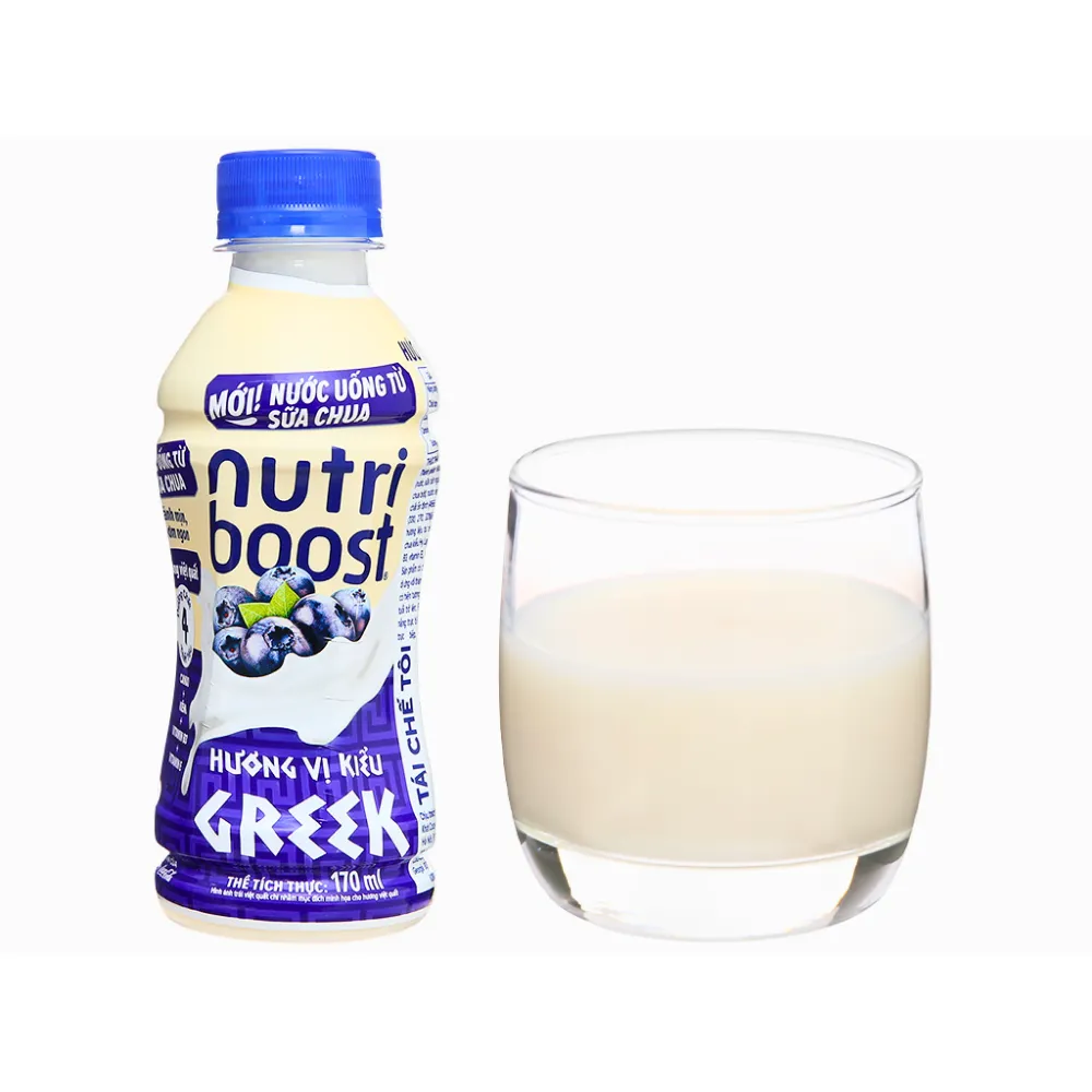 Lốc 6 chai sữa chua uống Nutriboost Hy Lạp việt quất 170ml