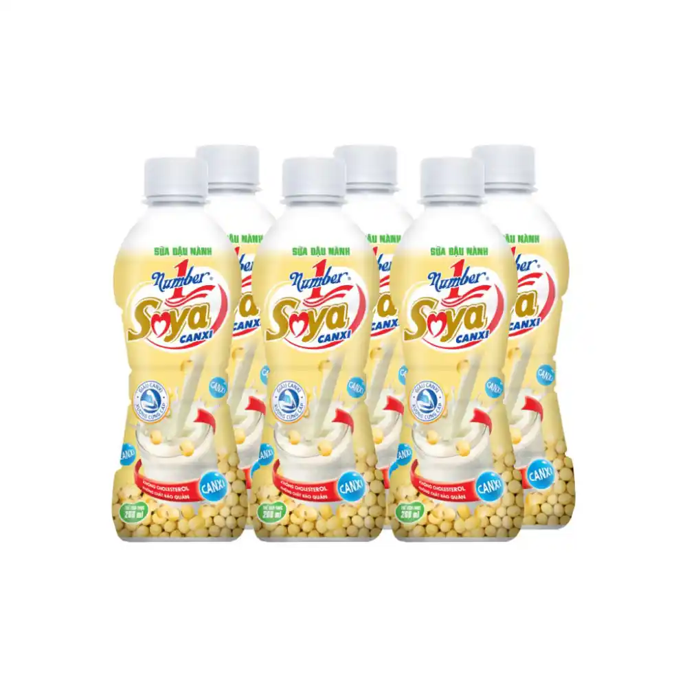 Lốc 6 chai sữa đậu nành canxi Soya Number1 268ml