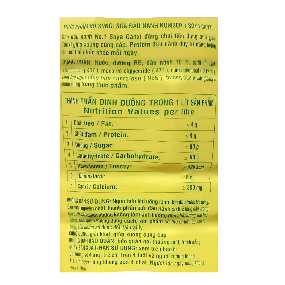 Lốc 6 chai sữa đậu nành canxi Soya Number1 268ml