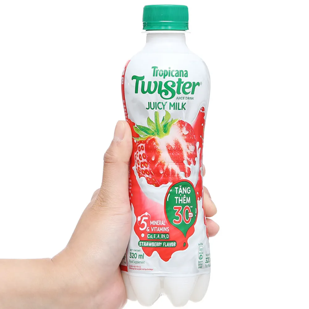 Lốc 6 chai sữa  trái cây Juicy Milk vị dâu 320ml