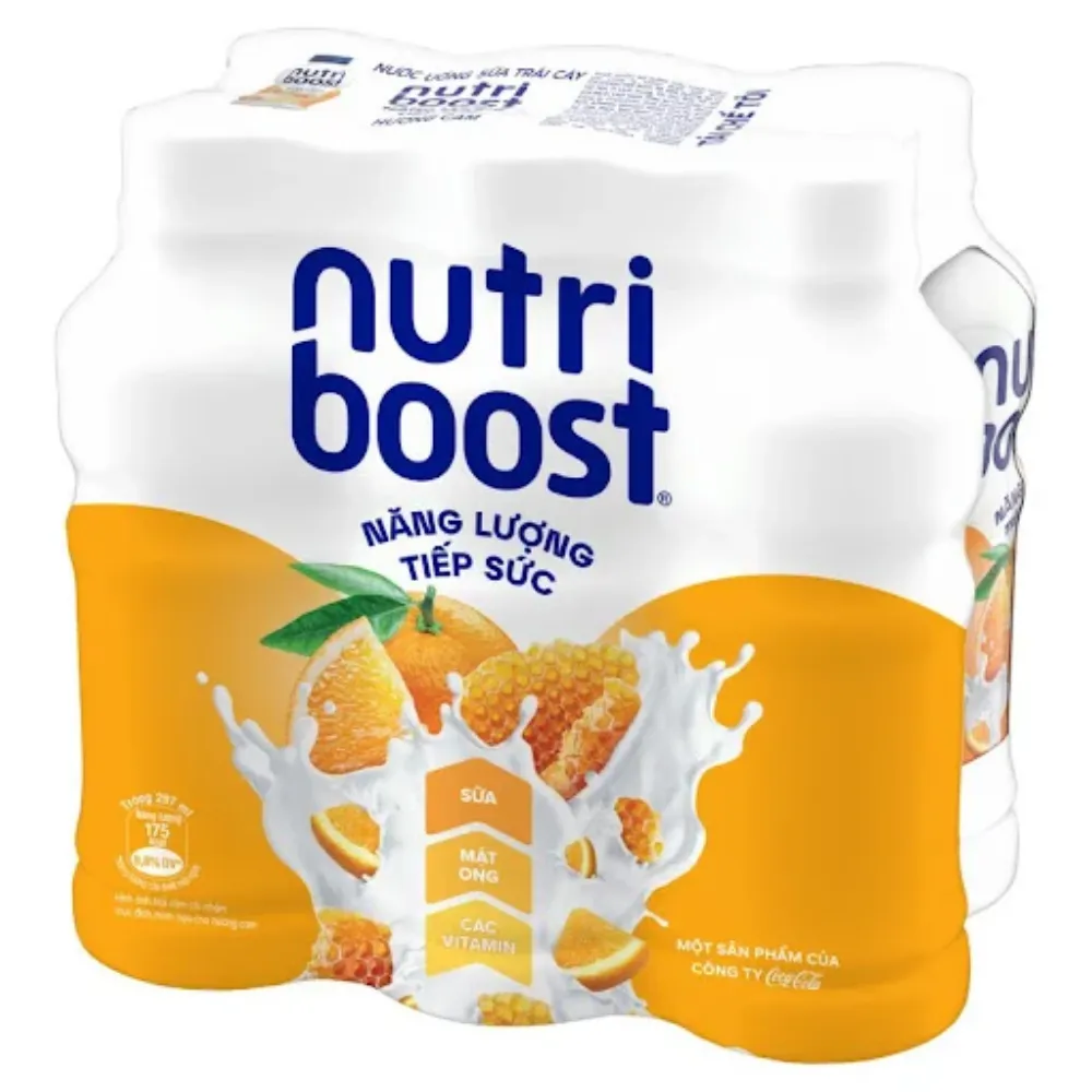 Lốc 6 chai sữa trái cây Nutriboost cam mật ong 297ml