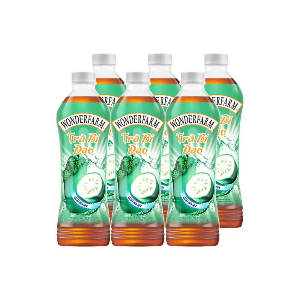 Lốc 6 chai trà bí đao Wonderfarm chai 440ml