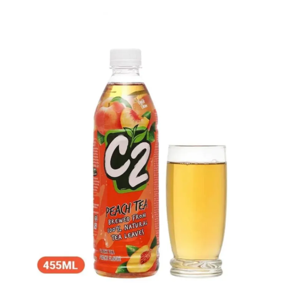 Lốc 6 chai trà đen C2 hương đào 455ml