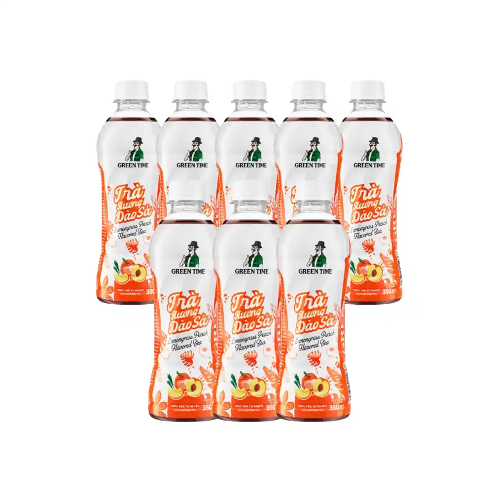 Lốc 6 chai Trà Greentime hương đào sả 350ml