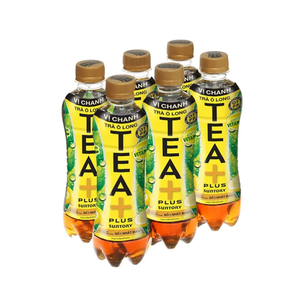 Lốc 6 chai trà ô long TEA+ Plus vị chanh 450ml