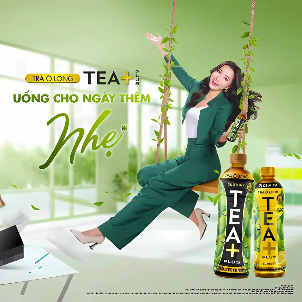 Lốc 6 chai trà ô long TEA+ Plus vị chanh 450ml