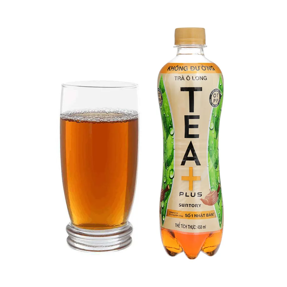 Lốc 6 chai trà ô long TEA+ Plus không đường 450ml