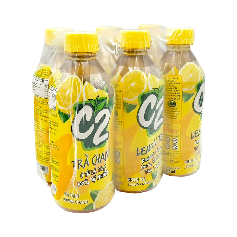 Lốc 6 chai trà xanh C2 hương chanh 355ml