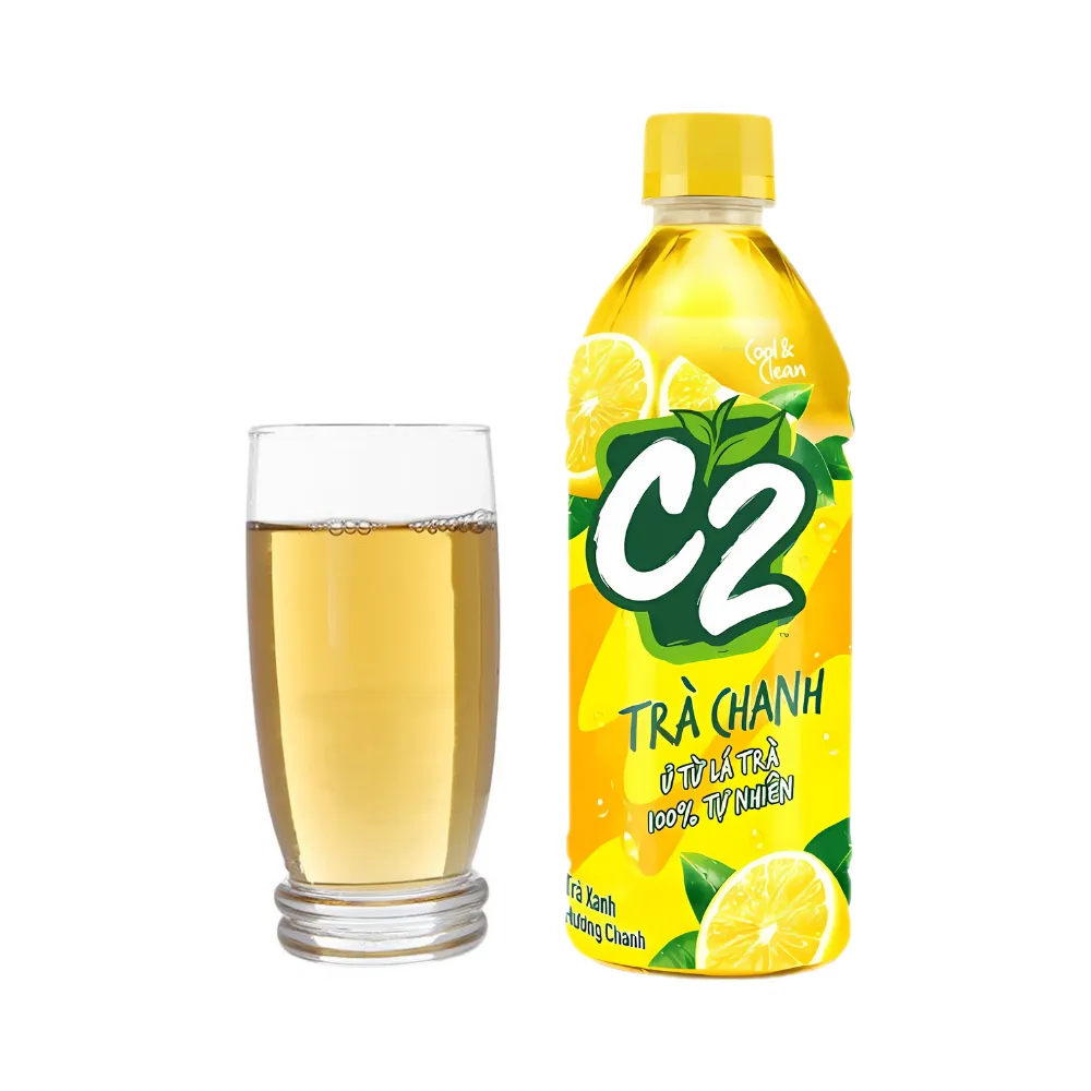 Lốc 6 chai trà xanh C2 hương chanh 355ml