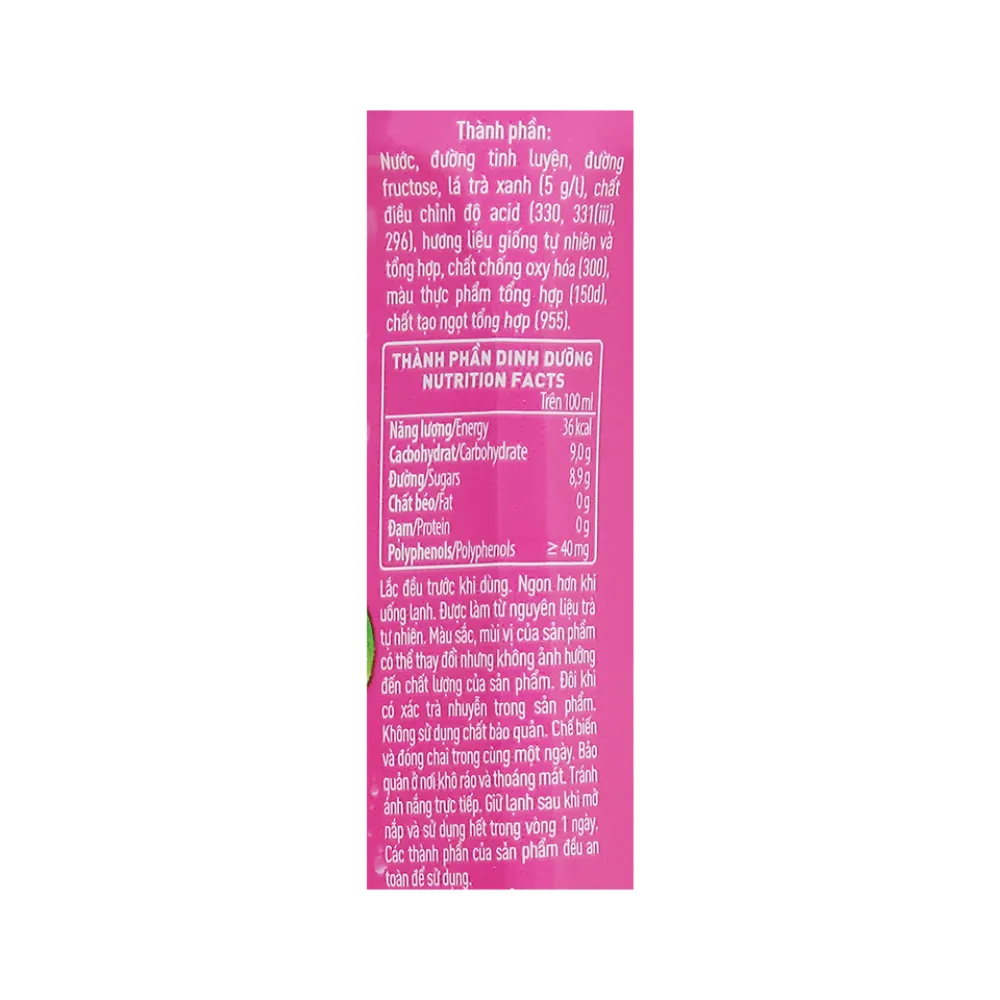 Lốc 6 chai trà xanh C2 hương ổi hồng chanh dây 455ml