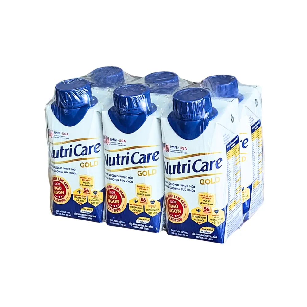 Lốc 6 hộp sữa nước Nutricare Gold 200ml
