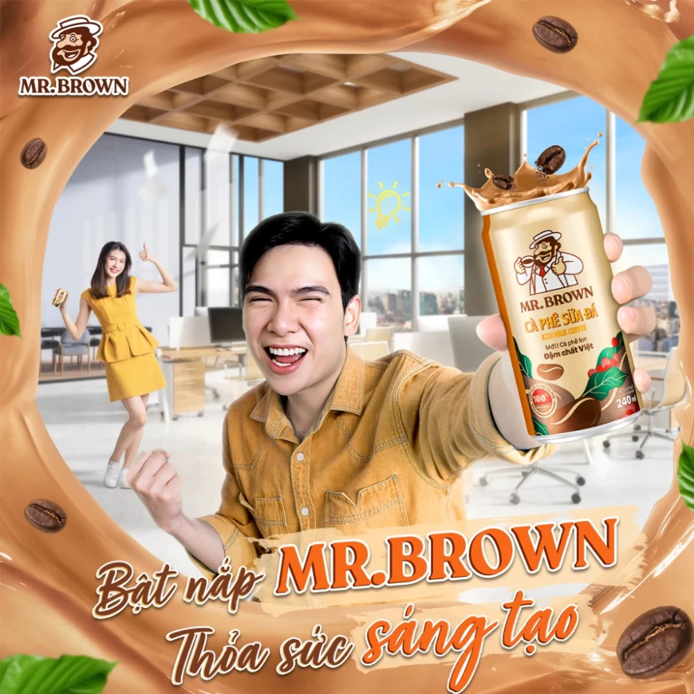 Lốc 6 lon cà phê sữa đá Mr.Brown 240ml