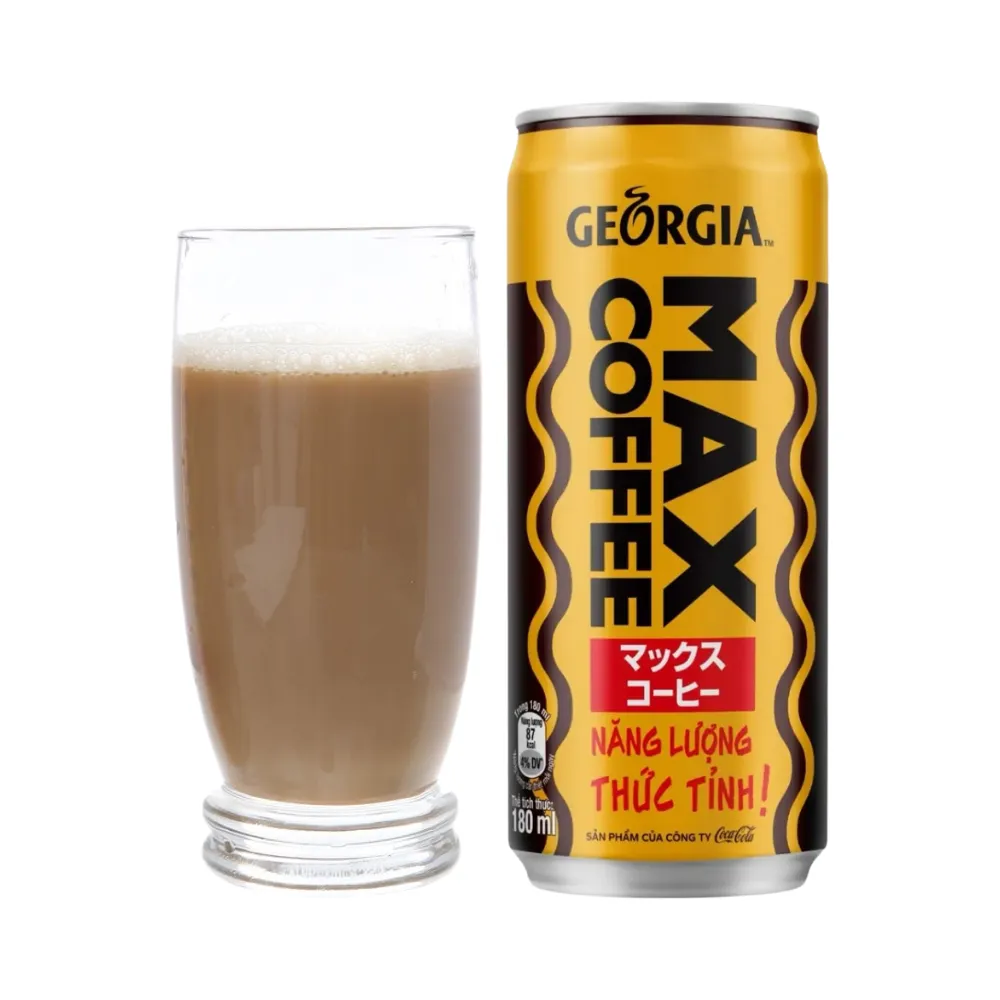 Lốc 6 lon cà phê sữa Georgia Max Coffee 180ml