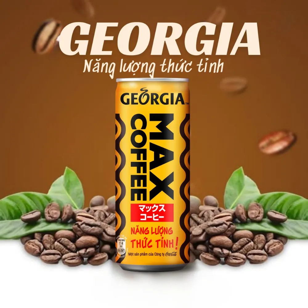 Lốc 6 lon cà phê sữa Georgia Max Coffee 180ml
