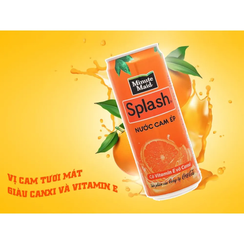 Lốc 6 lon nước cam có tép Teppy Minute Maid 320ml