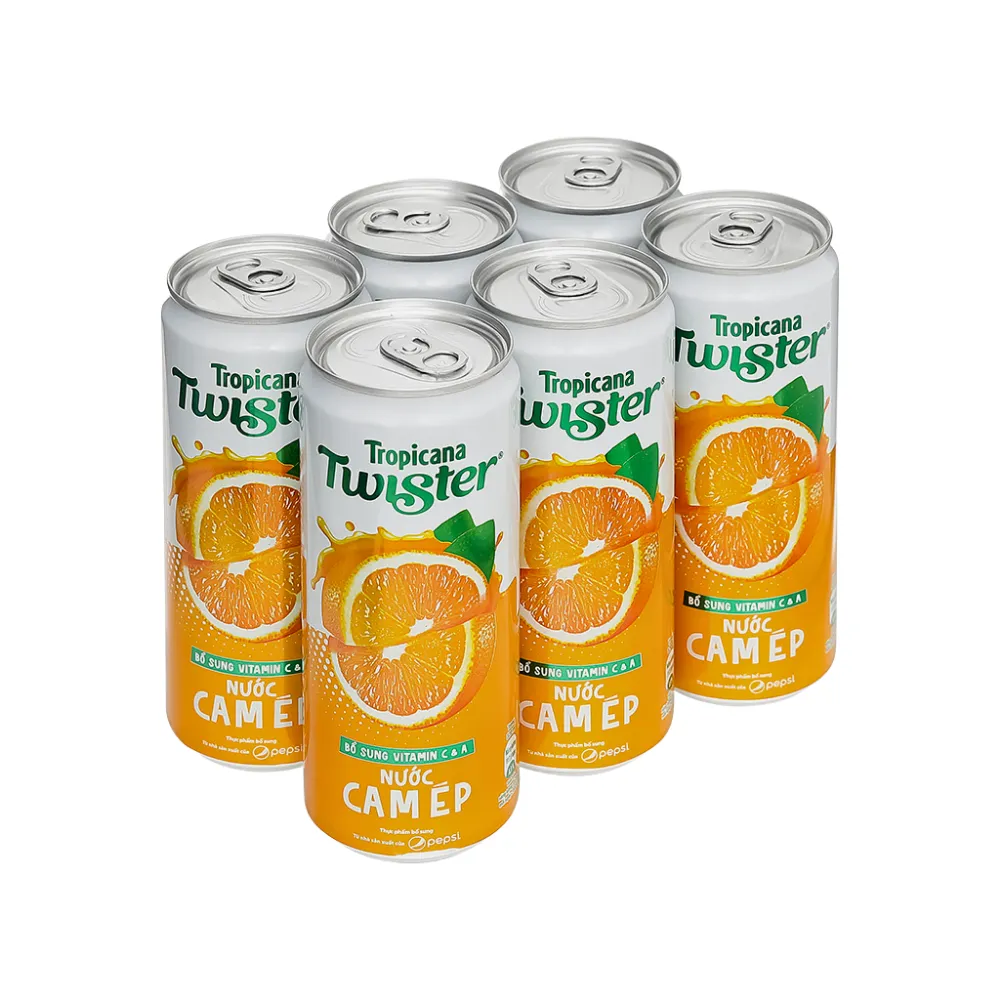 Lốc 6 lon nước cam ép Twister 320ml