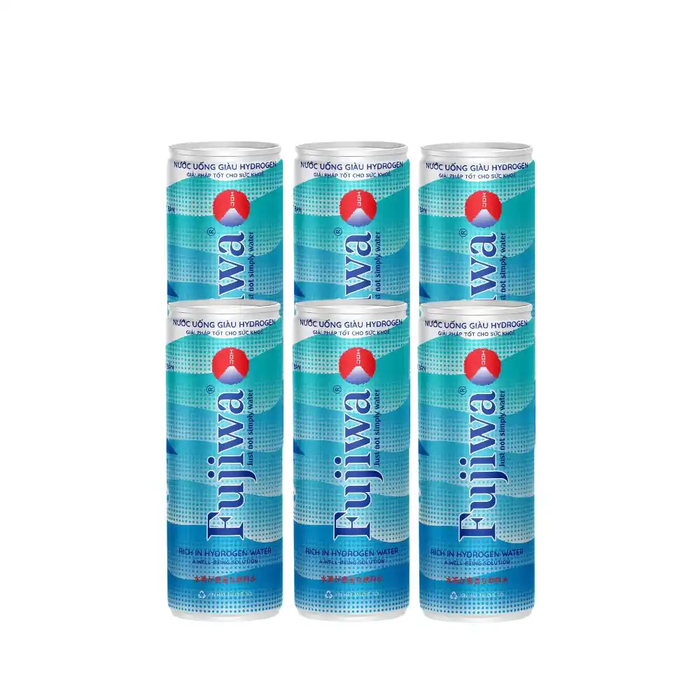 Lốc 6 lon nước giàu hydrogen Fujiwa 330ml