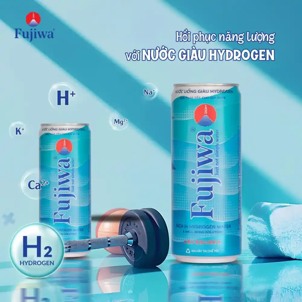 Lốc 6 lon nước giàu hydrogen Fujiwa 330ml