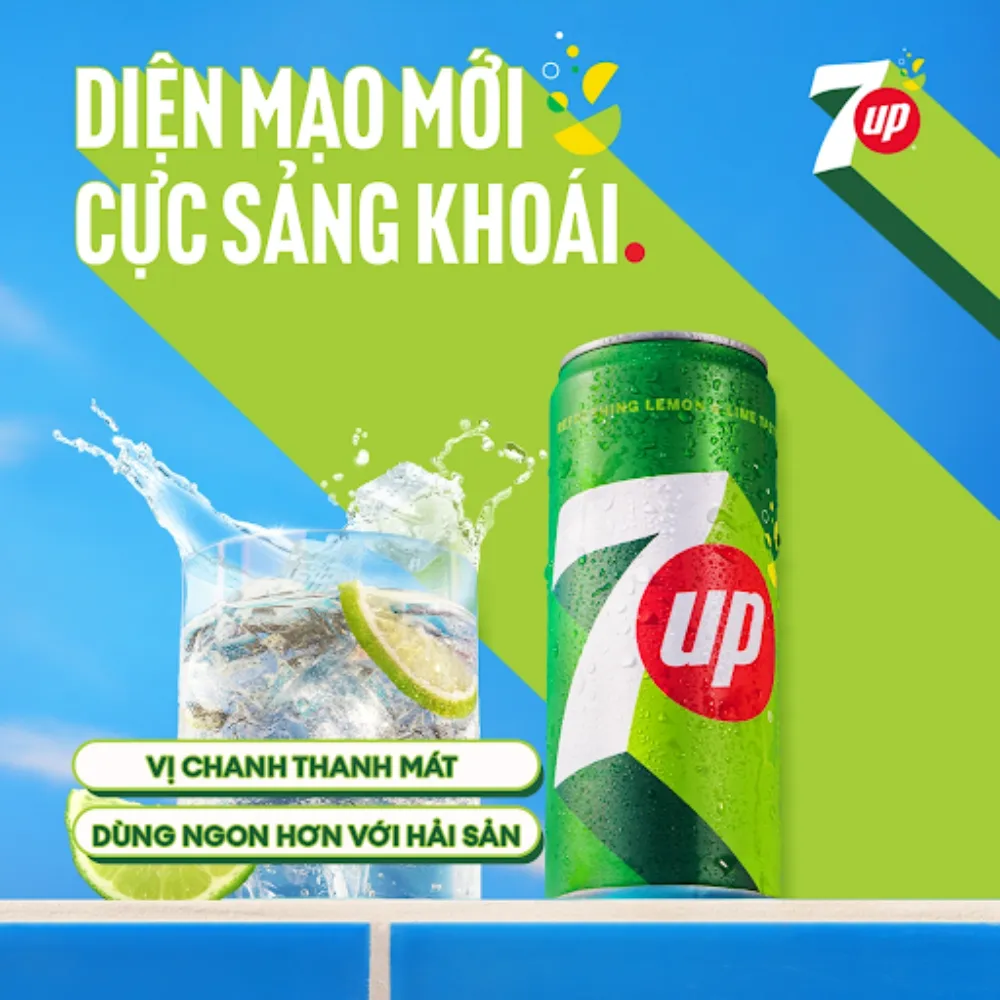 Lốc 6 lon nước ngọt 7Up 320ml