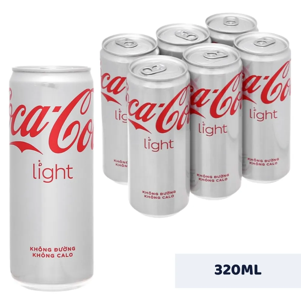 Lốc 6 lon nước ngọt Coca Cola Light 320ml