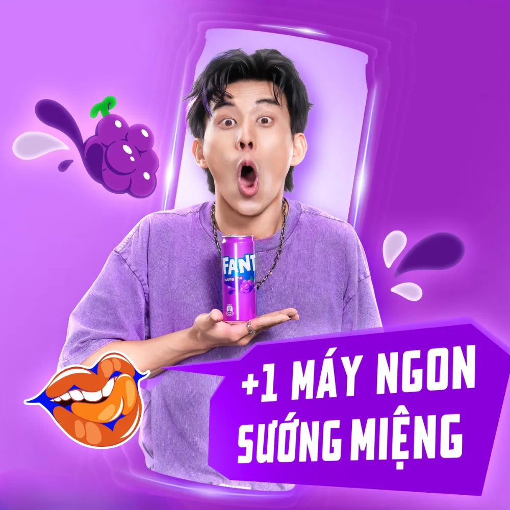 Lốc 6 lon nước ngọt Fanta nho 320ml