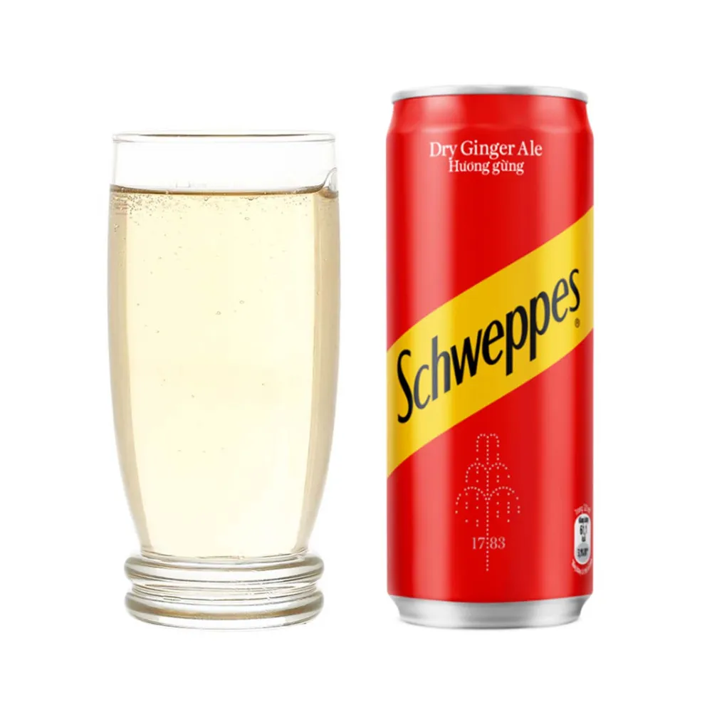 Lốc 6 lon nước soda Schweppes Dry Ginger Ale 320ml