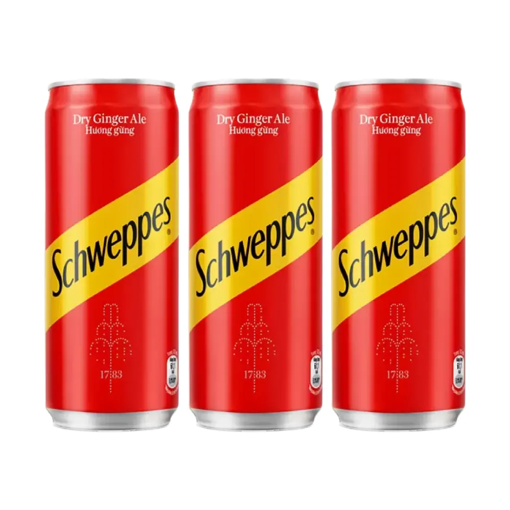 Lốc 6 lon nước soda Schweppes Dry Ginger Ale 320ml