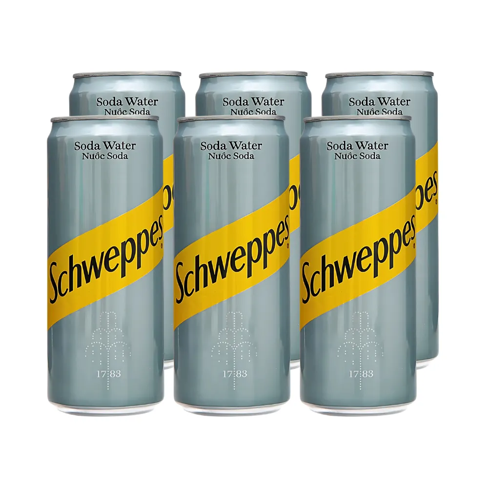 Lốc 6 lon nước soda Schweppes không đường 320ml
