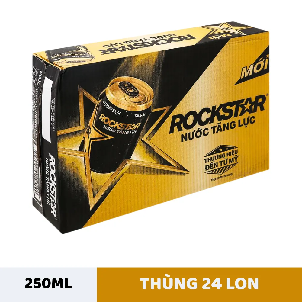 Thùng 24 lon nước tăng lực Rockstar 250ml