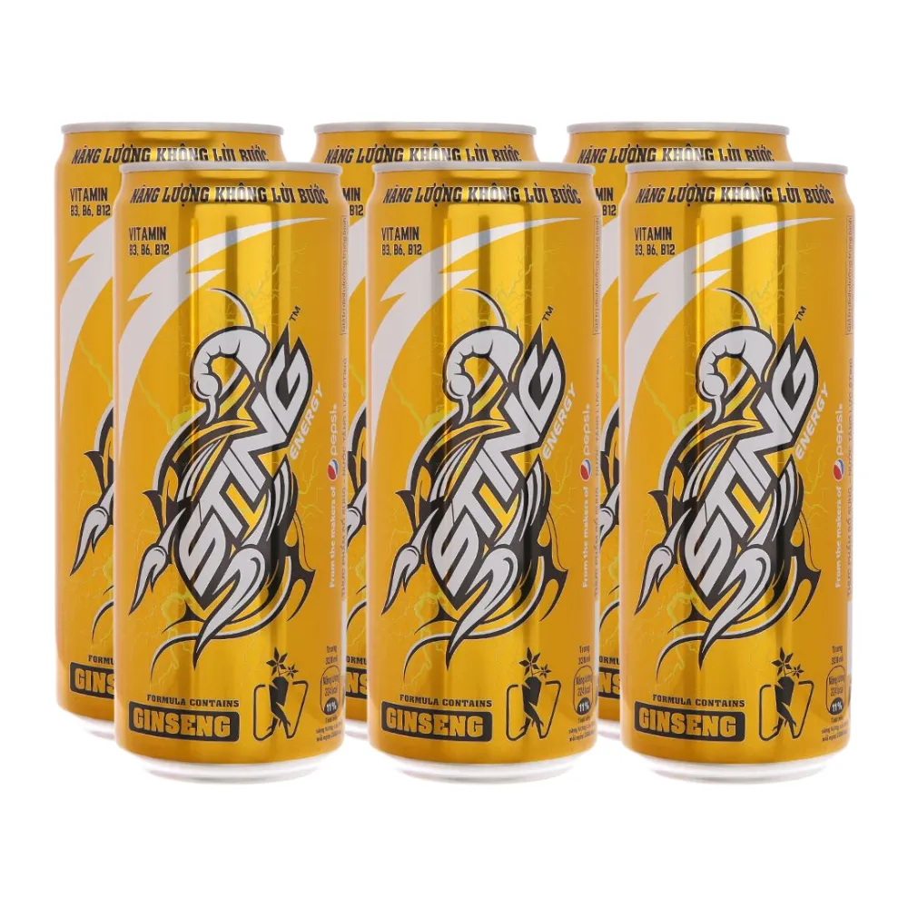 Lốc 6 lon nước tăng lực Sting Gold 320ml