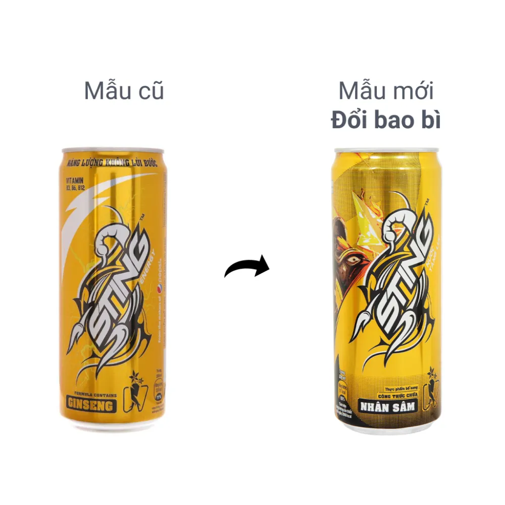 Lốc 6 lon nước tăng lực Sting Gold 320ml