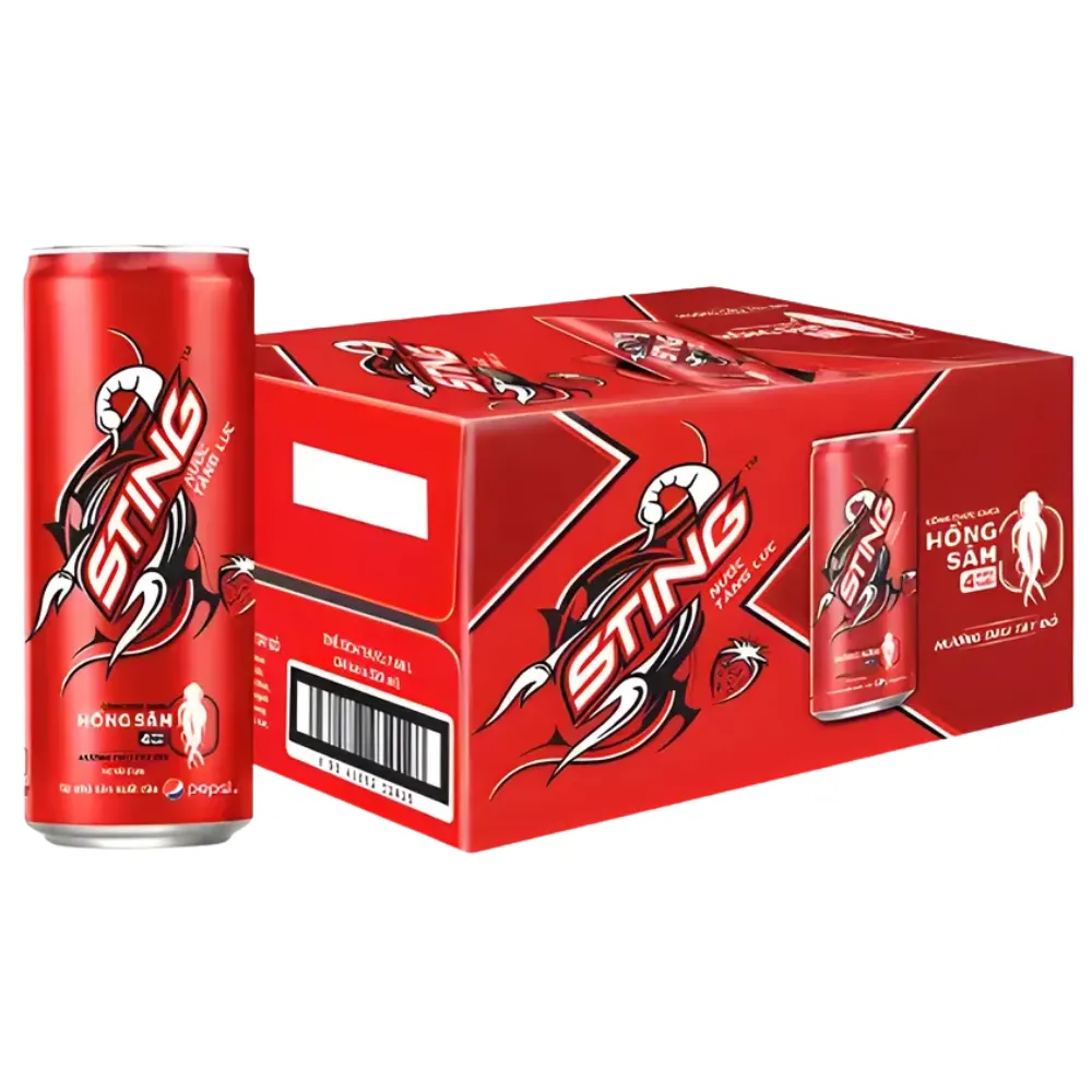 Lốc 6 lon nước tăng lực Sting hương dâu 320ml