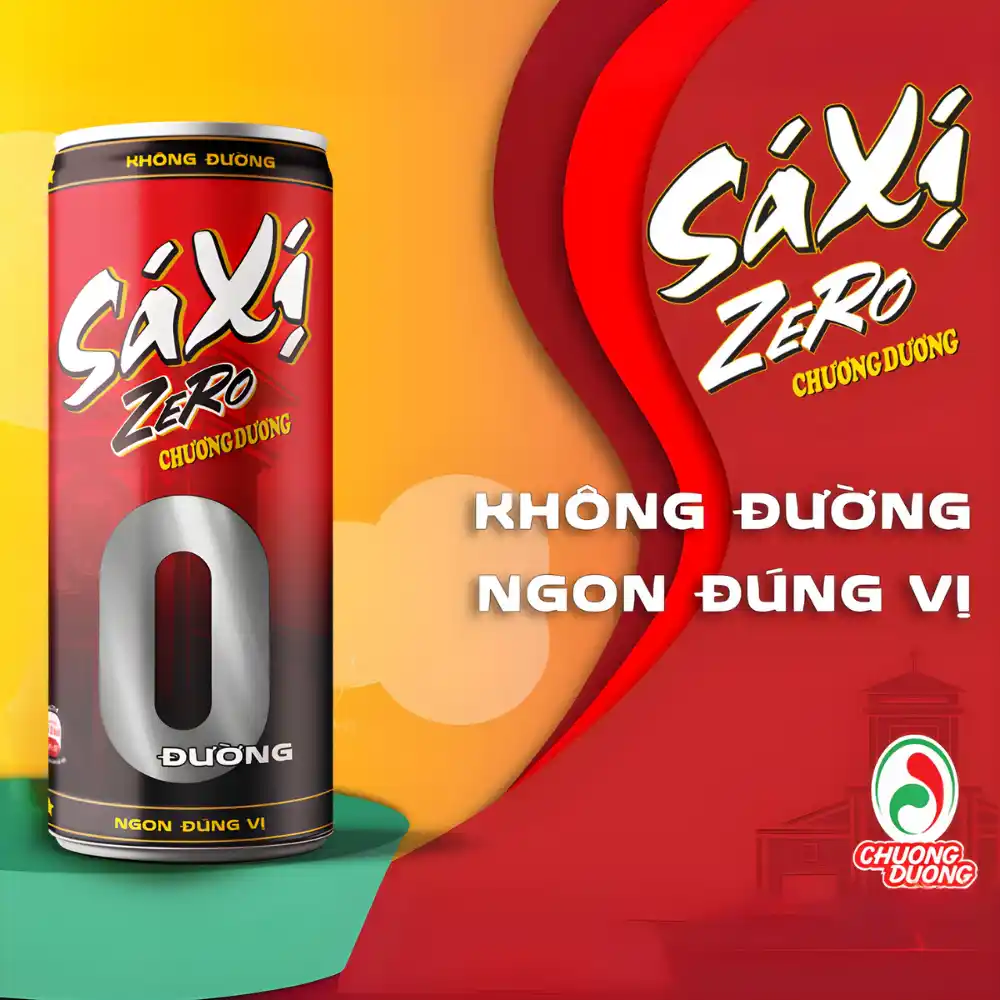 Lốc 6 lon sá xị zero Chương Dương 320ml