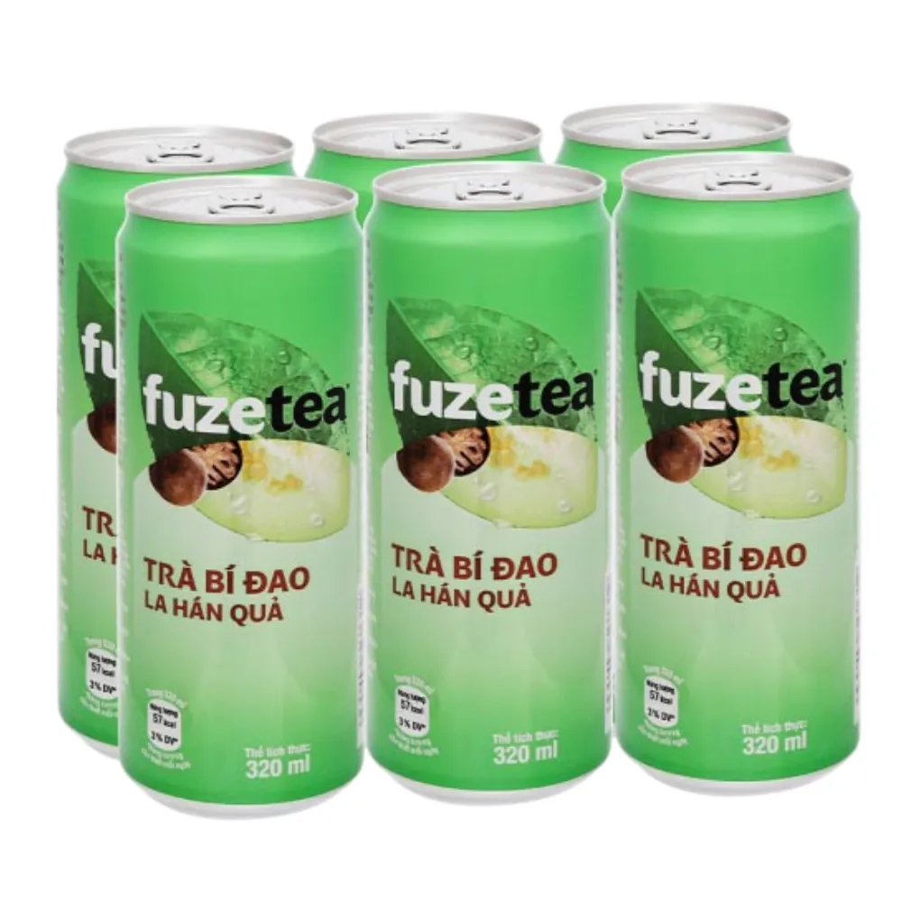 Lốc 6 lon trà bí đao la hán quả Fuzetea+ 320ml