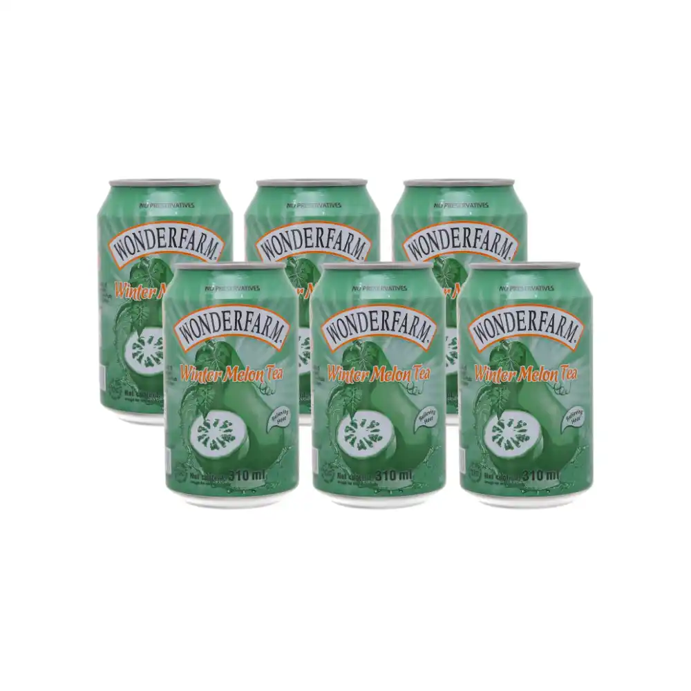Lốc 6 lon trà bí đao Wonderfarm 310 ml