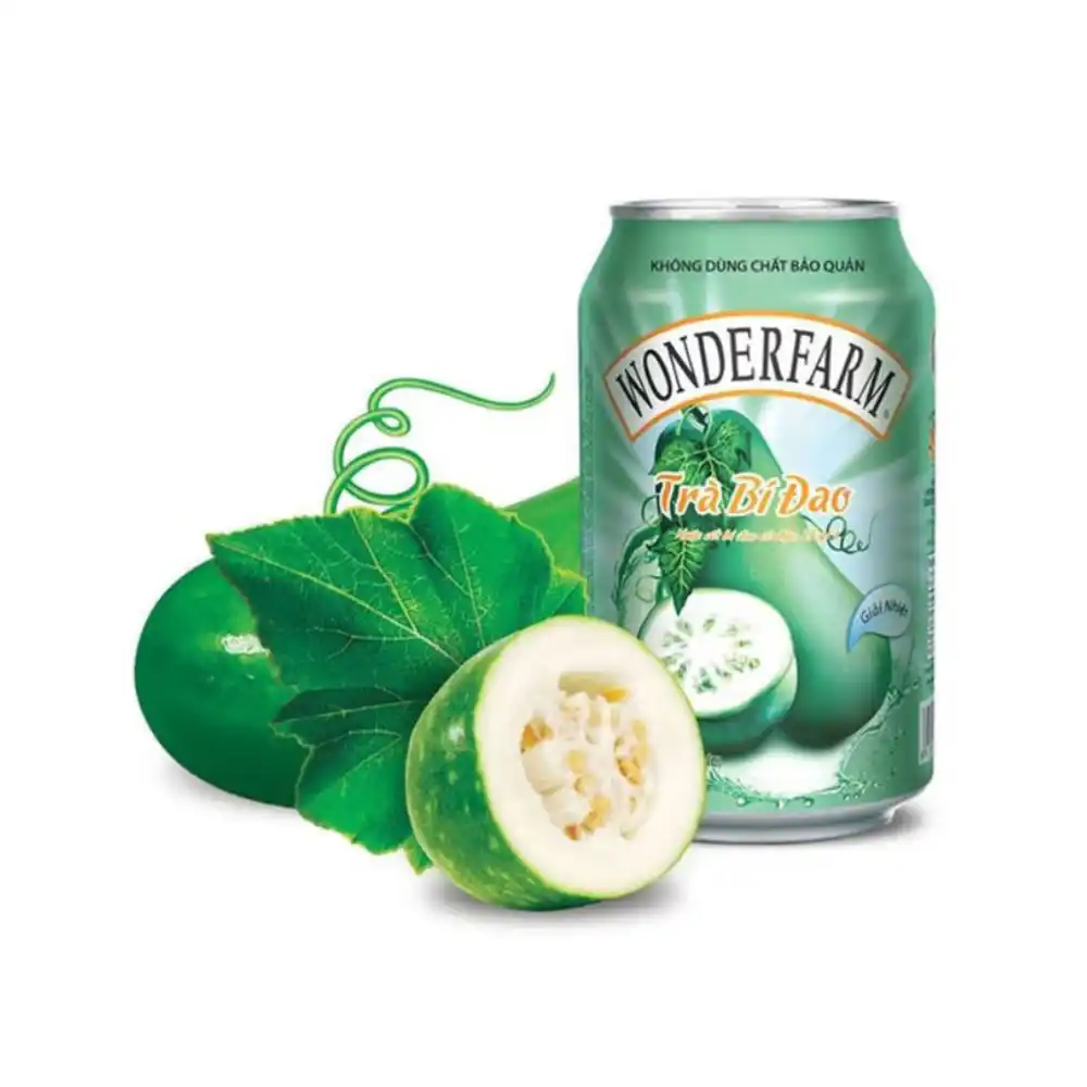 Lốc 6 lon trà bí đao Wonderfarm ít đường lon 310 ml