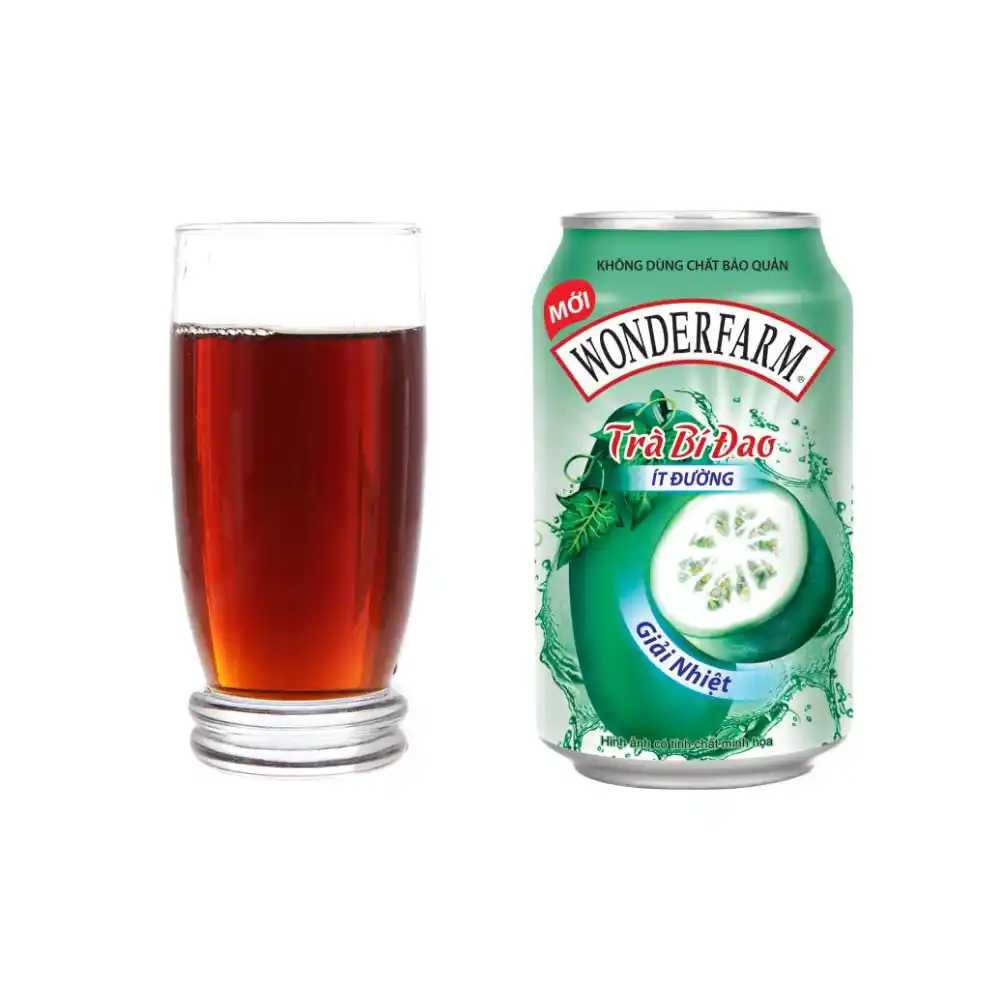 Lốc 6 lon trà bí đao Wonderfarm ít đường lon 310 ml
