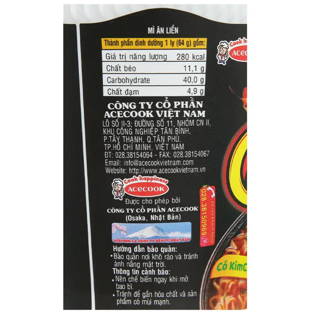 Lốc 6 ly mì Caykay kim chi ly 64g