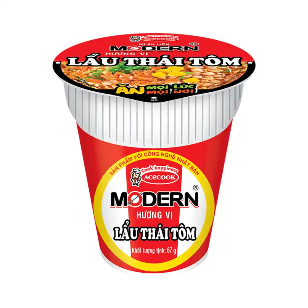 Lốc 6 ly mì Modern lẩu Thái tôm 67g