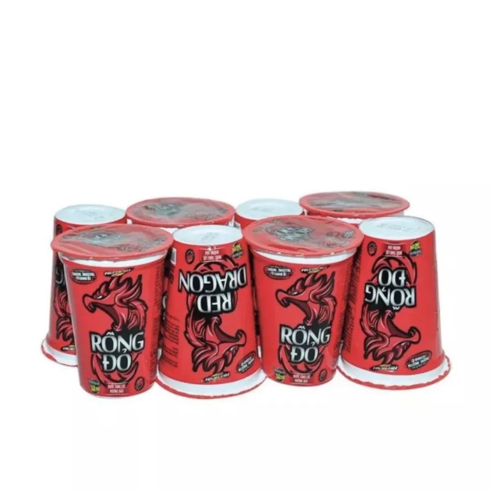 Lốc 6 ly nước tăng lực Rồng Đỏ dâu 200ml