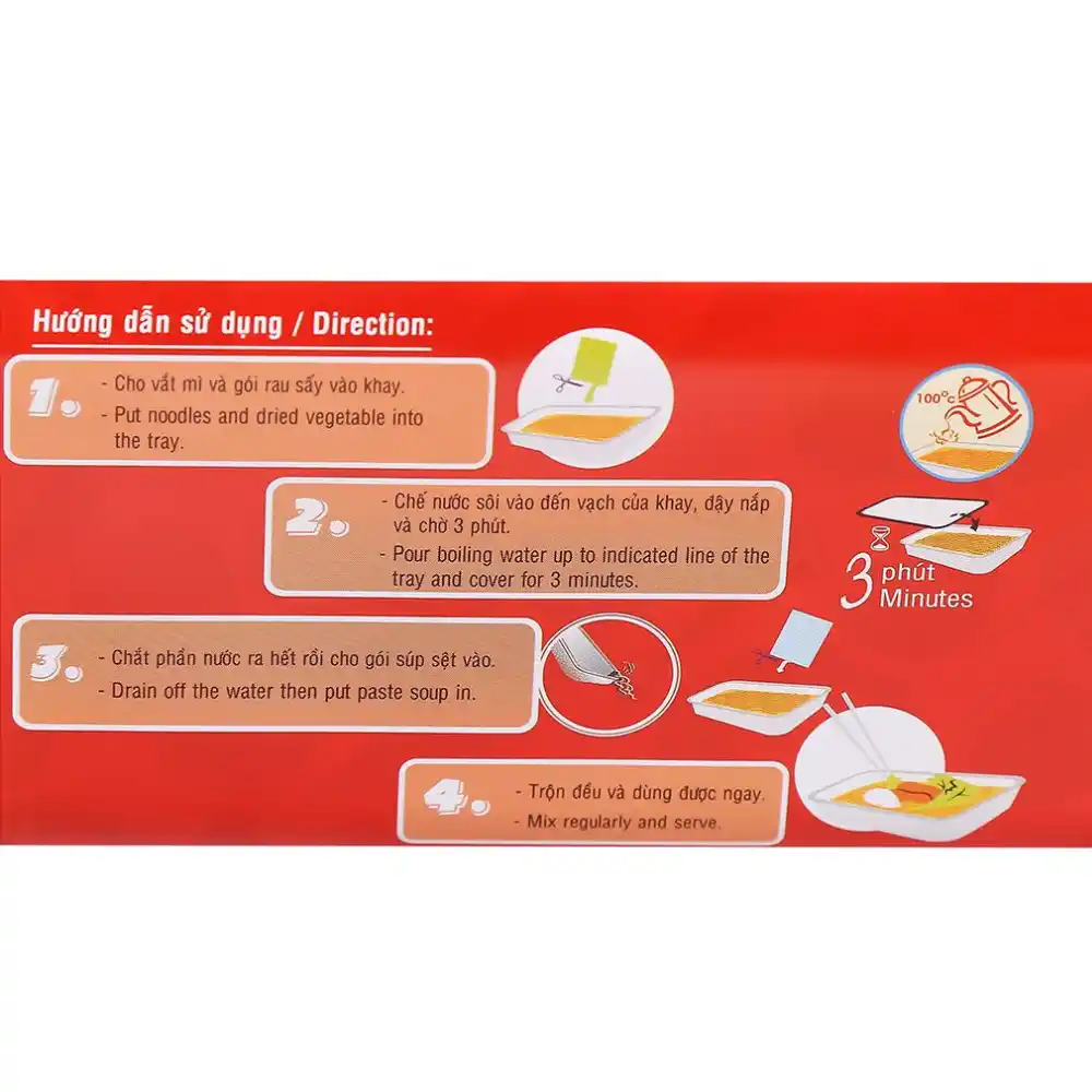 Lốc 6 tô mì xào Táo Quân vị thịt bằm xốt cà tô 85g