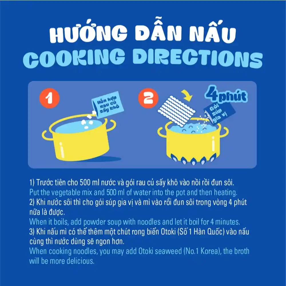 Lốc mì Jin Ottogi không cay gói 120g/65g/110g