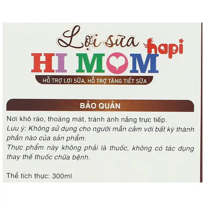 Lợi sữa Hapi VietNam Hi Mom hỗ trợ tăng tiết sữa 30 gói