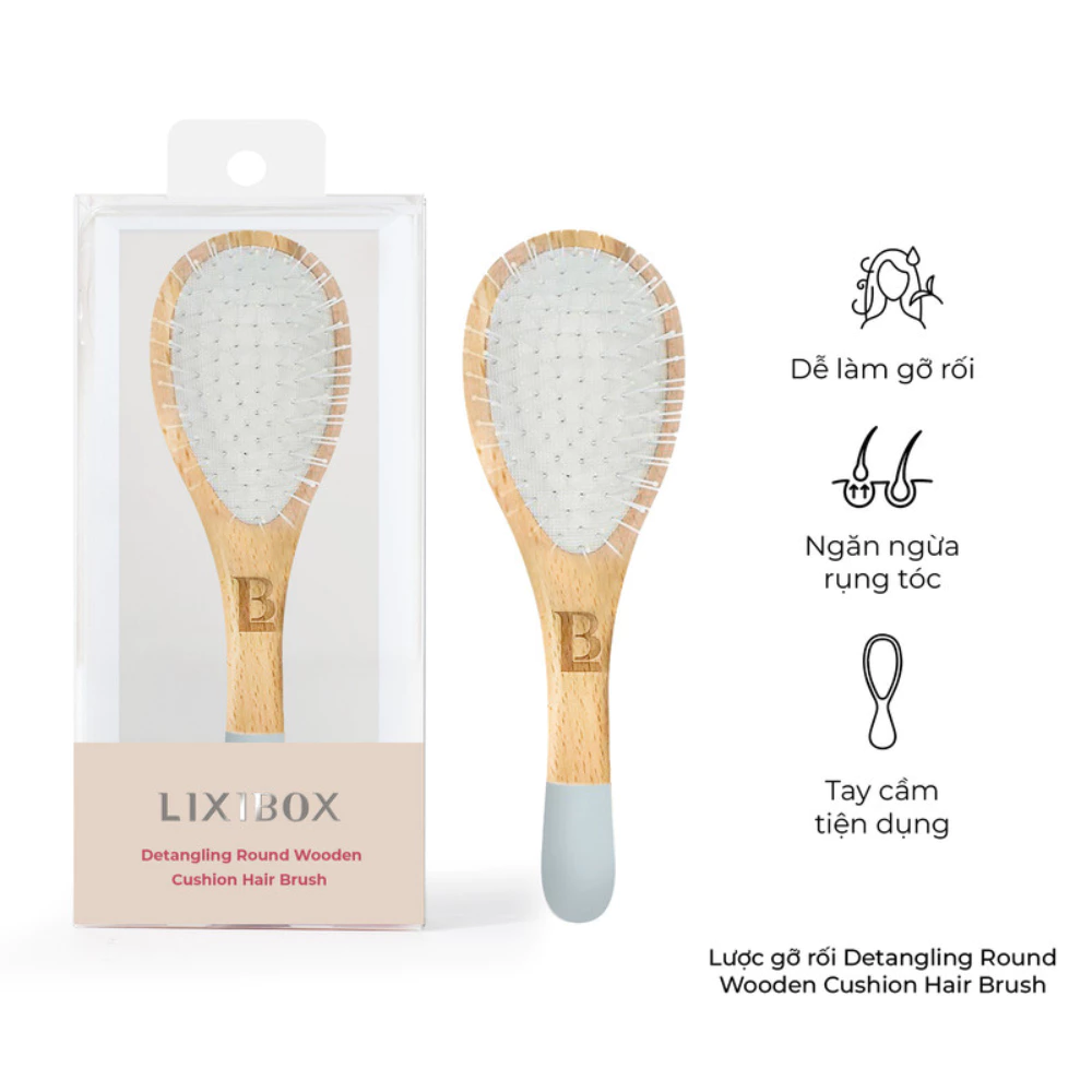 Lược gỗ Halio làm phồng và giảm tụng tóc