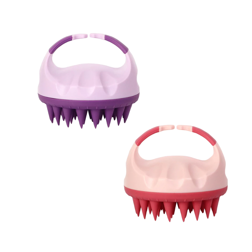 Lược gội đầu BareSoul massage đầu, ngừa rụng tóc màu tím & hồng