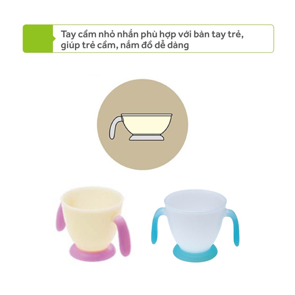 Ly nước cho bé Combi tay cầm xanh/tím