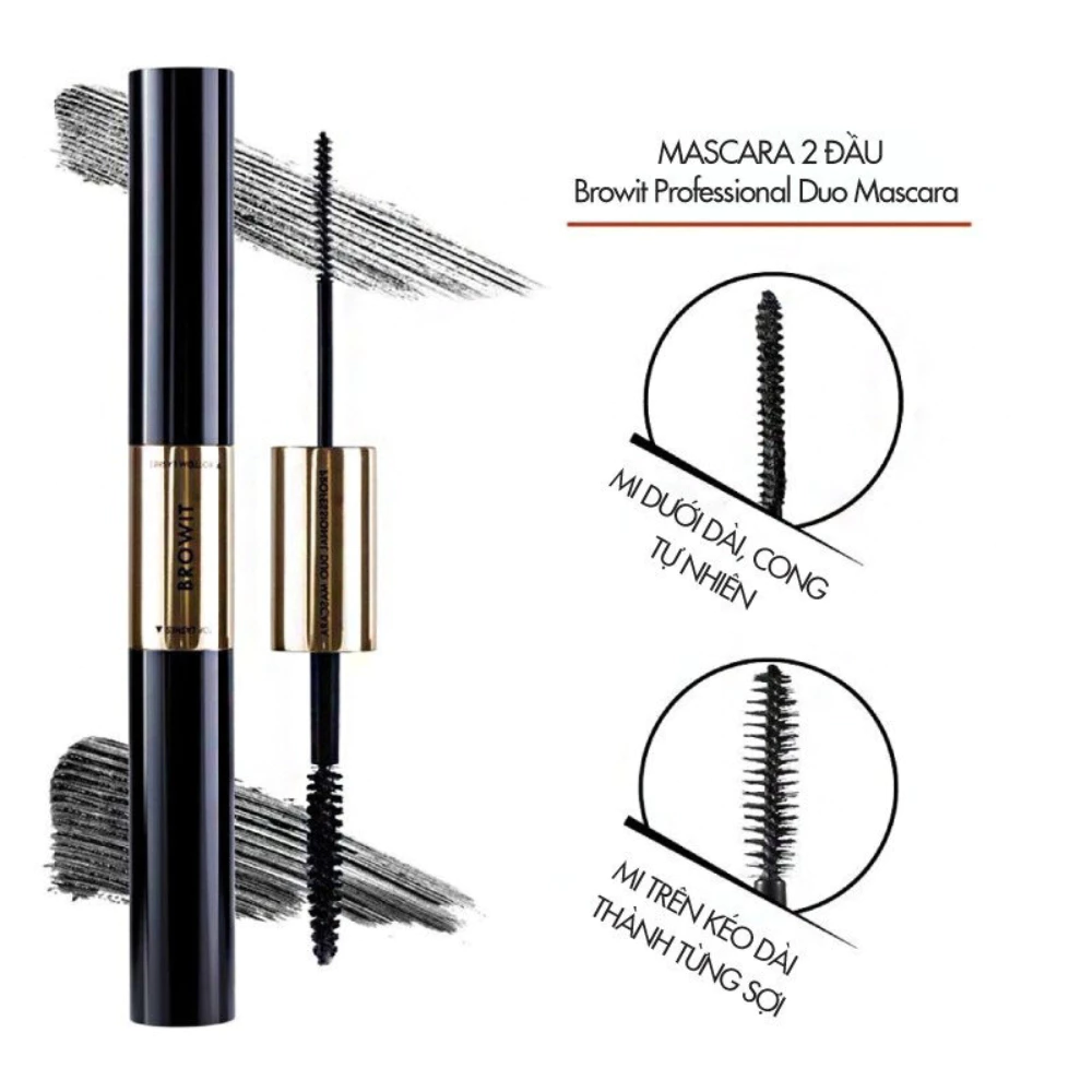Mascara 2 đầu Browit Professional Duo màu Sexy Black 4g+4g
